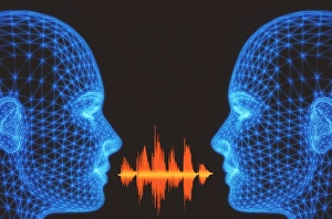 Stampe di L'arte del discorso. Un'opera d'arte informatica concettuale rappresenta il linguaggio parlato Immagini del 14 giugno 2001: Speech