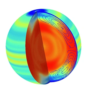 Stampe di Il nucleo del Sole. Modello computer delle variazioni della velocità dell'onda sonora nel Sole, basato sui dati raccolti dalla sonda SOHO (Osservatorio Solare e Heliosferico) Immagini datate 2003 maggio: Struttura del sole