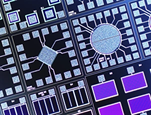 Light Micrograph Images Stampe: Surface of microchip, light micrograph C018 / 6381