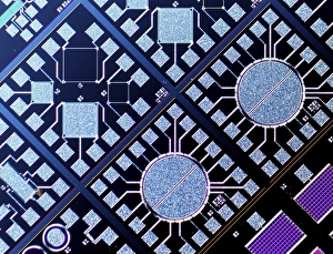 Light Micrograph Images Stampe: Surface of microchip, light micrograph C018 / 6399