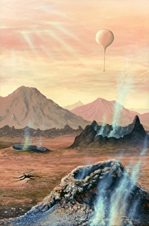 Sistema Solare Stampe: La superficie di Venere e la sonda, opera d'arte