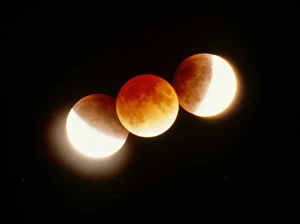Planetary Science Images Stampe: Time-lapse photograph of partial lunar eclipse