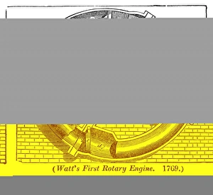 James Watt Steam Engine Stampe: Watts rotary engine