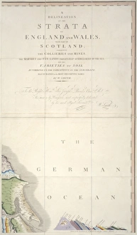 Stampe di Carta geologica di William Smith, Figura 9 dalla delineazione delle strati dell'Inghilterra e del Galles (1815) da parte di William Smith Immagini datate 2013 luglio: Carta geologica di William Smith
