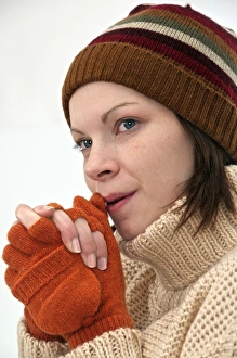 Winter Fashion Trends Stampe: Winter hat and gloves