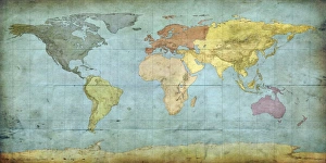 World Map Illustration Stampe: World map