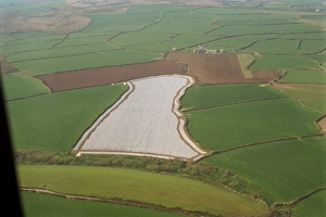 Rural England Views Stampe: Aerial of Cornish fields, Cornwall, England, United Kingdom, Europe