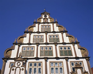 Traditional German House Facade Stampe: Architectural detail of gables