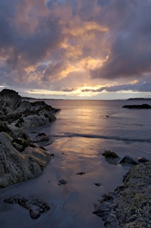 Sunset In Ireland Stampe: Beach at sunset