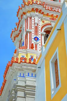 Greek Orthodox Monasteries Stampe: Bell tower, Panormitis monastery, Panormitis, Symi Island, Dodecanese Islands, Greece