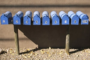New Mexico Travel Destinations Stampe: Blue mailboxes