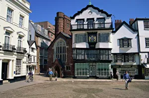 Exeter Stampe: La Cattedrale Chiusa di Exeter nel Regno Unito d'Inghilterra nella regione del Devon in Europa