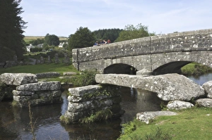 United Kingdom Travel Destination Stampe: Clapper Bridge, mid span missing