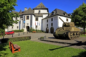 Medieval Castle Architecture Europe Stampe: Clervaux Castle, Canton of Clervaux, Grand Duchy of Luxembourg, Europe