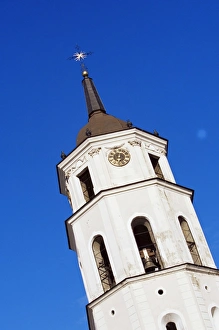 Historic Clock Towers In Europe Stampe: Clock tower by the cathedral