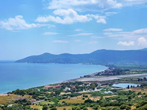 Samos Island Greece Stampe: Coast of Pythagoreio, elevated view