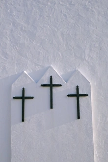 Balearic Islands Travel Destination Stampe: Detail of three crosses