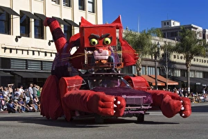 Stampe di Festa del Doo Dah Carrozza di festa a Pasadenza nella città di Los Angeles nello stato della California negli Stati Uniti d'America in Nord america Immagini del 19 gennaio 2009: Festa del Doo Dah - Carrozza di festa a Pasadenà in Los Angeli (California)