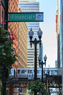American Cityscape Images Stampe: El train in The Loop, Downtown Chicago, Illinois, United States of America, North America
