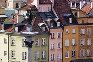 UNESCO World Heritage Site Warsaw Stampe: Elevated view over Castle Square