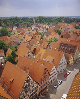 Bavarian Countryside Views Stampe: Elevated view of the town