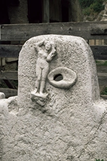 Archaeological Site In Europe Stampe: Detail of fountain