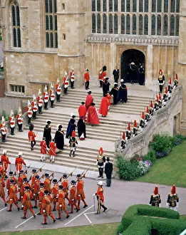 Cerimonia di grembiule, Cappella di San Giorgio a Windsor Castello in Berkschire Inghilterra