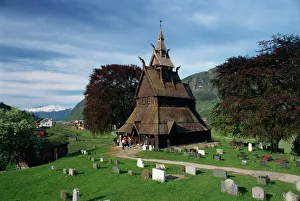 Norvegia Stampe: La chiesa stivale di Hopperstad