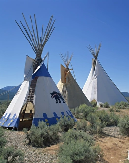 New Mexico Travel Destinations Stampe: Indian tepees
