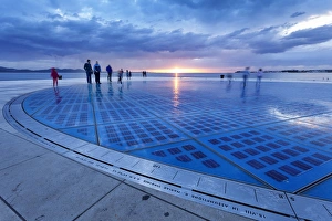 Croatia Tourism Stampe: Installation Greetings To The Sun by Nikola Basic at sunset