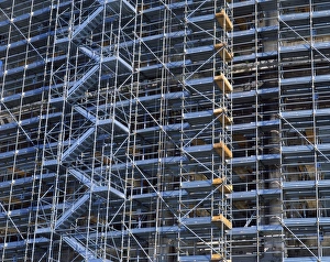 Building Site Images Stampe: Large scaffolding facade