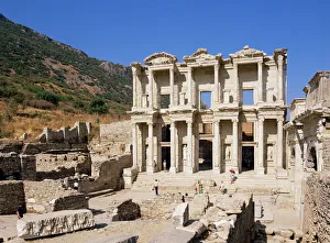 Stampe di Biblioteca di Celso a Efeso in Anatolia nella Turchia nell'Asia Minore e nell'Eurasia Immagini Correlate Stampe: Biblioteca del Celso