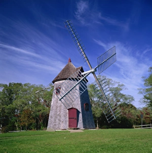 New England Architecture Stampe: The oldest windmill on Cape Cod