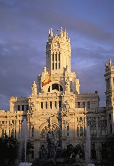 Mediterranean Heritage Site Stampe: Palacio de Comunicaciones at sunset