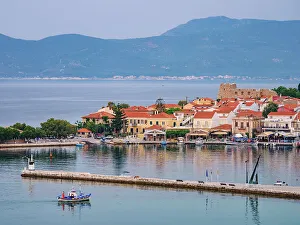 Samos Island Greece Stampe: Port of Pythagoreio, elevated view