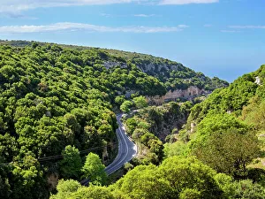 Arkadi Monastery Stampe: Road to Arkadi Monastery, elevated view