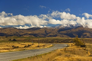 New Zealand Rural Landscape Stampe: Road and Dunstan Range