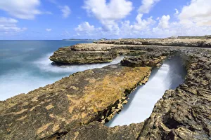 West Indies Beaches Stampe: Rough sea and cliffs, Devils Bridge, Antigua, Antigua and Barbuda, Leeward Islands
