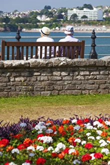UK Beach Scene Stampe: Seafront, Torquay, Devon, England, United Kingdom, Europe