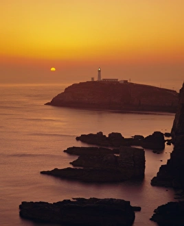 United Kingdom Nature Scenes Stampe: South Stack at sunset
