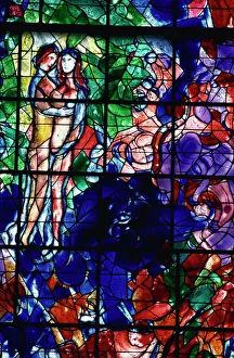 Paese Stampe: Vetro colorato di vetrata da Marc Chagall a Sarrebourg in Lorena Francia Europa