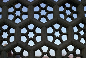 Stone Carvings In India Stampe: Detail of stone screen