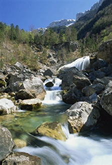 Mountain Stream Water Flow Stampe: Stream flowing over rocks