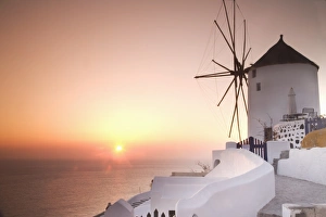Cyclades Islands Map Stampe: Sunset, Oia