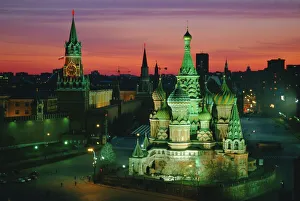 Moscow Cityscape Photography Stampe: Sunset over Red Square