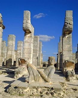 Yucatan Peninsula Tourism Stampe: Temple of the Warriers