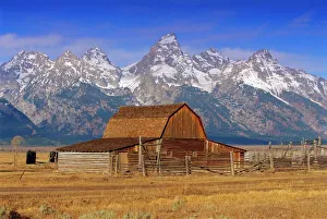 Snow Capped Mountains USA Stampe: The Teton Range