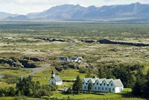 Geothermal Hot Springs Iceland Stampe: Thingvellir