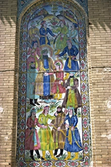 Stampe di Opere in ceramica su casa antica di Shiraz, Iran, Medio Oriente Shiraz Stampe: Lavori di ceramica su una vecchia casa