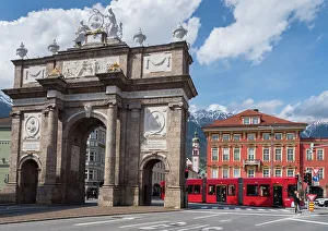Tyrol Austria Tourism Stampe: Triumphpforte (Triumphal Arch), Old city center, Innsbruck, Tyrol, Austria, Europe